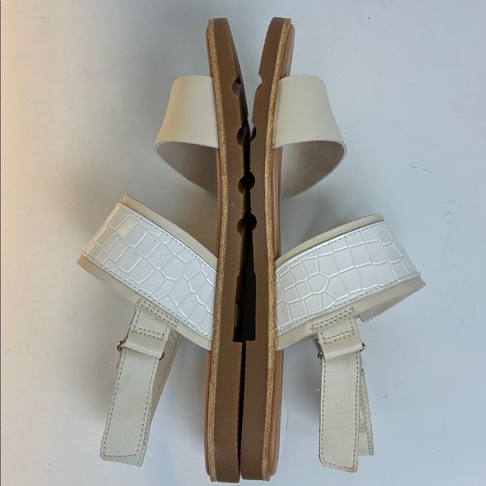 SOREL Ella III Slingback Women's Size 8.5 Chalk Gum 2 Leather Flat Sandal Slides - Picture 15 of 16